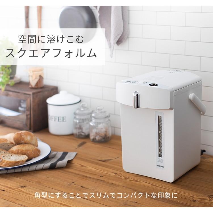電気ポット 5 Off 3l 保温 おしゃれ 湯沸しジャーポット ホワイト 3 0l Imhd 030 W アイリスオーヤマ
