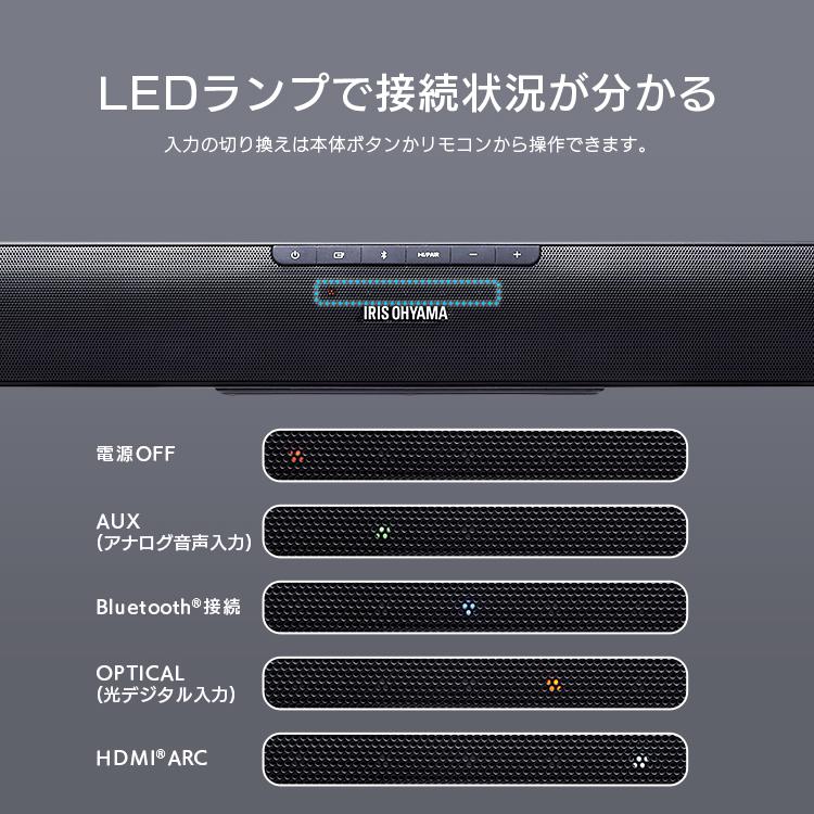 サウンドバー スピーカー テレビ テレビ用スピーカー Bluetooth Hdmi Aux ステレオスピーカー ワイヤレス Ht Sb 115 ブラック アイリスオーヤマ にゃんこの生活 通販 Yahoo ショッピング