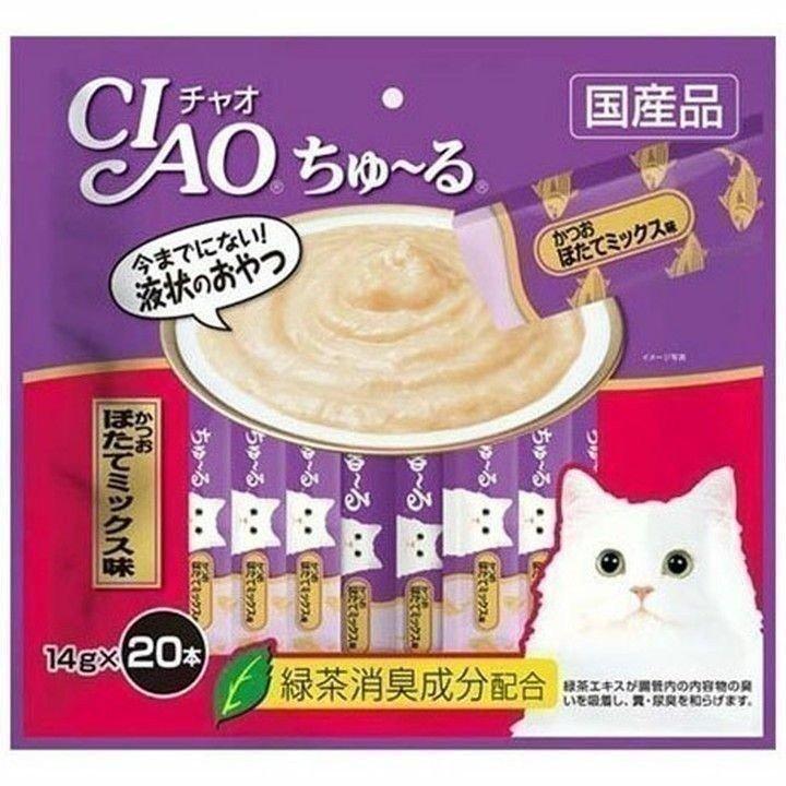 猫 フード おやつ チャオちゅーる本かつおほたて いなばペットフード D キャットフード にゃんこの生活 通販 Yahoo ショッピング