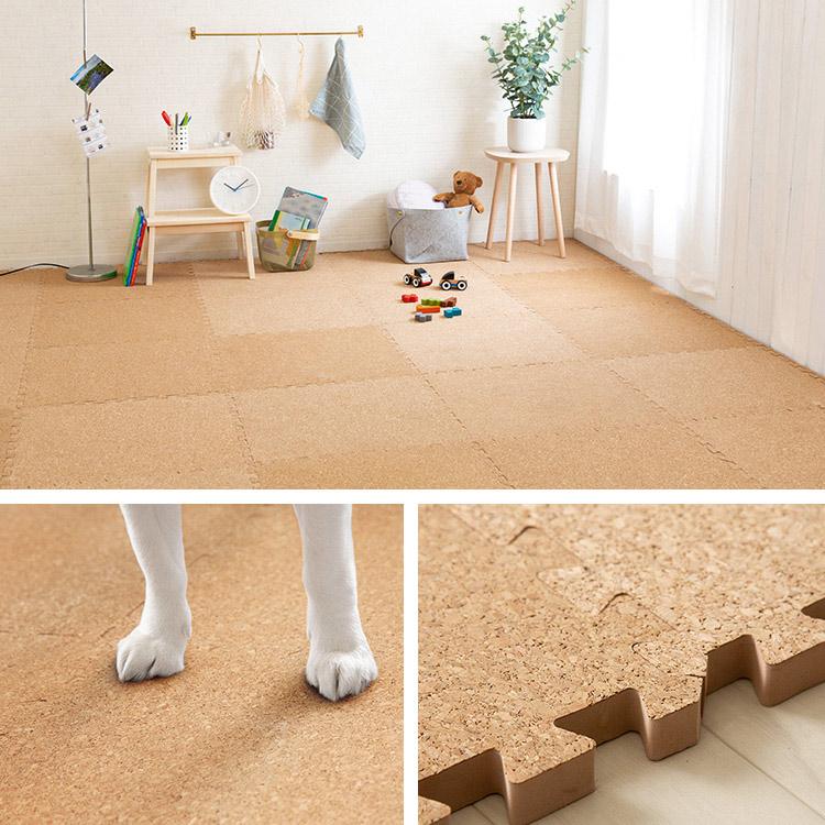 ペットマット ペット マット 滑らない ジョイントマット 大判 コルクマット 45cm 4枚 厚手 2cm コルク おしゃれ 防音 Cojtm 452 にゃんこの生活 通販 Yahoo ショッピング