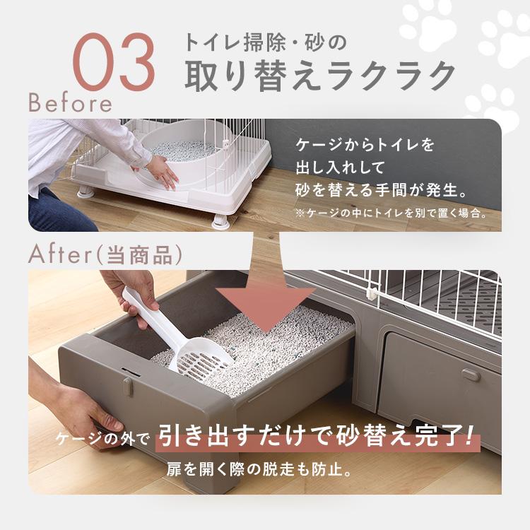 (取り引き中)キャットケージ3段 トイレ一体 猫 ケージ 3段 トイレ付 キャットケージ キャスター付 引出し 収納