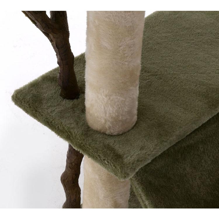 キャットタワー 猫用品 つめとぎ ねこの休ら木 レオ グリーン 58204 (D)(B) キャットタワー