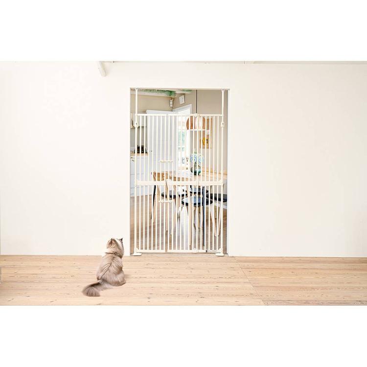 ペットゲート 猫 つっぱり 高さ190〜250cm ドア付 両開き 簡単設置 猫