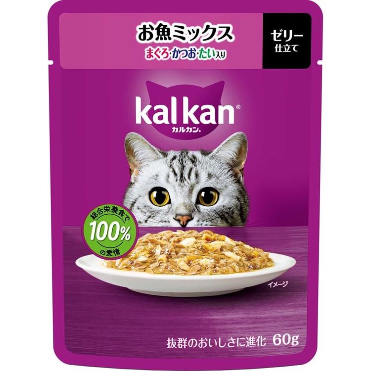 キャットフード カルカン パウチ お魚ミックス まぐろ かつお たい入り