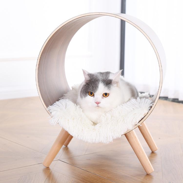 ビンテージファニチャー！木製 ネコのデザイン ゆらゆら ロッキンチェアー CAT ペットファニチャー 木製 据え置き スリム 猫 ねこ おしゃれトンネル型