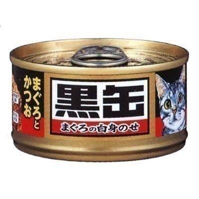 アイシア 黒缶 ミニ 80ｇ かつお節入りまぐろD キャットフード 成猫用｜nyanko