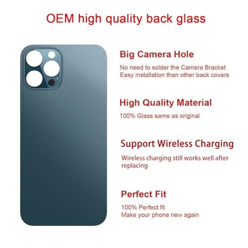 Perzework OEM リアバックガラス交換用 (パシフィックブルー) iPhone 12 pro max 6.7インチのすべてのキャリアに対応 接着剤と修復ツールキット付き｜nyankoro-store｜03