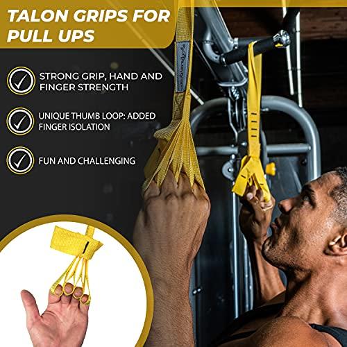 Core Prodigy Talon 懸垂グリップ強度ストラップ ナイロン指と親指ループ グリップトレーニング ロッククライミング 手と腕の強化 (イエロー)｜nyankoro-store｜03