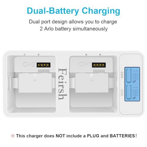 Arlo Battery Charger Station, Dual Rechargeable Batteries Charging Station for Arlo Pro/Pro 2/Go Camera with Type C Port and USB C Cable｜nyankoro-store｜03