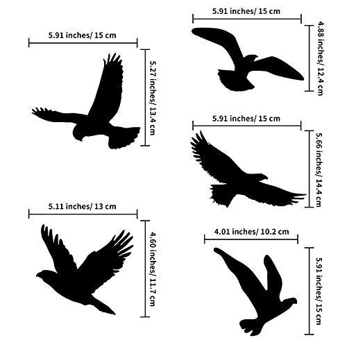 Boao 20枚 Lサイズ 衝突防止 ウィンドウステッカー 鳥型 ウィンドウステッカー 警告 鳥 ウィンドウデカール 窓 ガラス パーティーアクセサリ｜nyankoro-store｜02