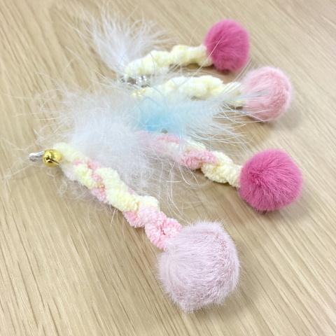 じゃれねこチャンチャームポンポンチャームヒョウ柄