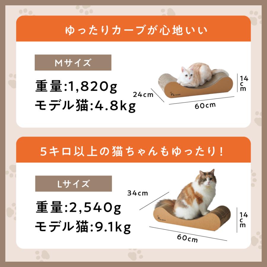 nyans（ニャンズ） 猫 爪とぎ リラックスM｜研ぎカスが出ない1年高耐久