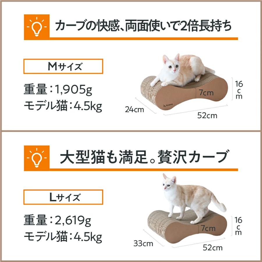 nyans（ニャンズ） 猫 爪とぎ 無限型M｜研ぎカスが出ない1年高耐久・純