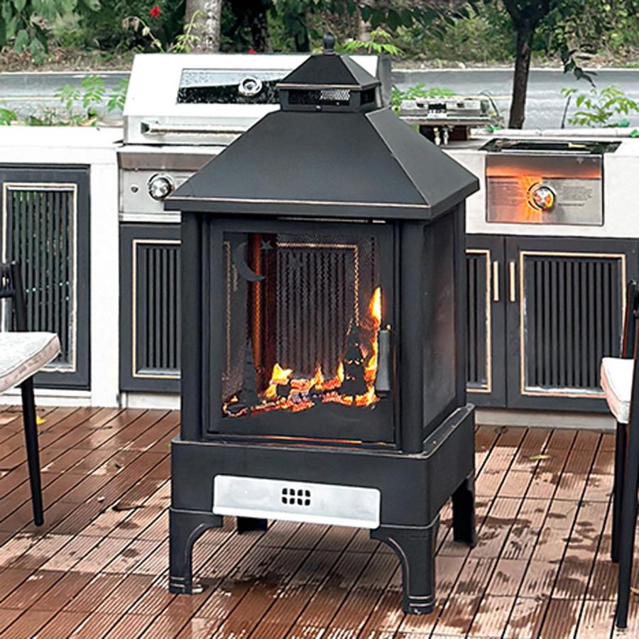 薪ストーブ 大型 焚火台 キャンプ用 クッキングストーブ 耐熱塗装600