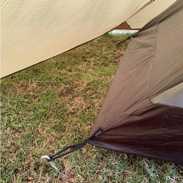 ワンポールテント 210D 焚き火可 難燃 煙突穴付き スカート ソロ 軽量