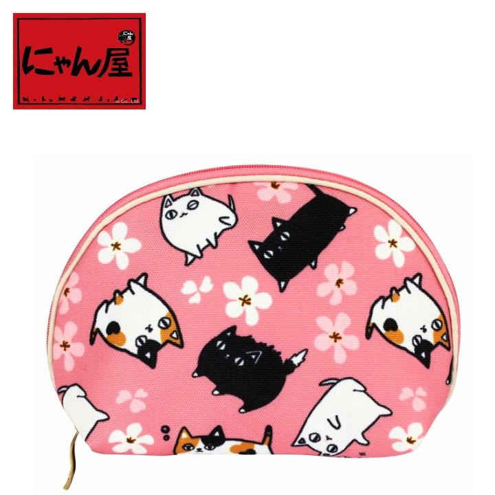 猫グッズ 雑貨 にゃん屋 猫3兄弟シェル型ポーチ ピンク 単品 和雑貨 和風 ギフト プレゼント A 猫 雑貨ショップ にゃん屋 通販 Yahoo ショッピング