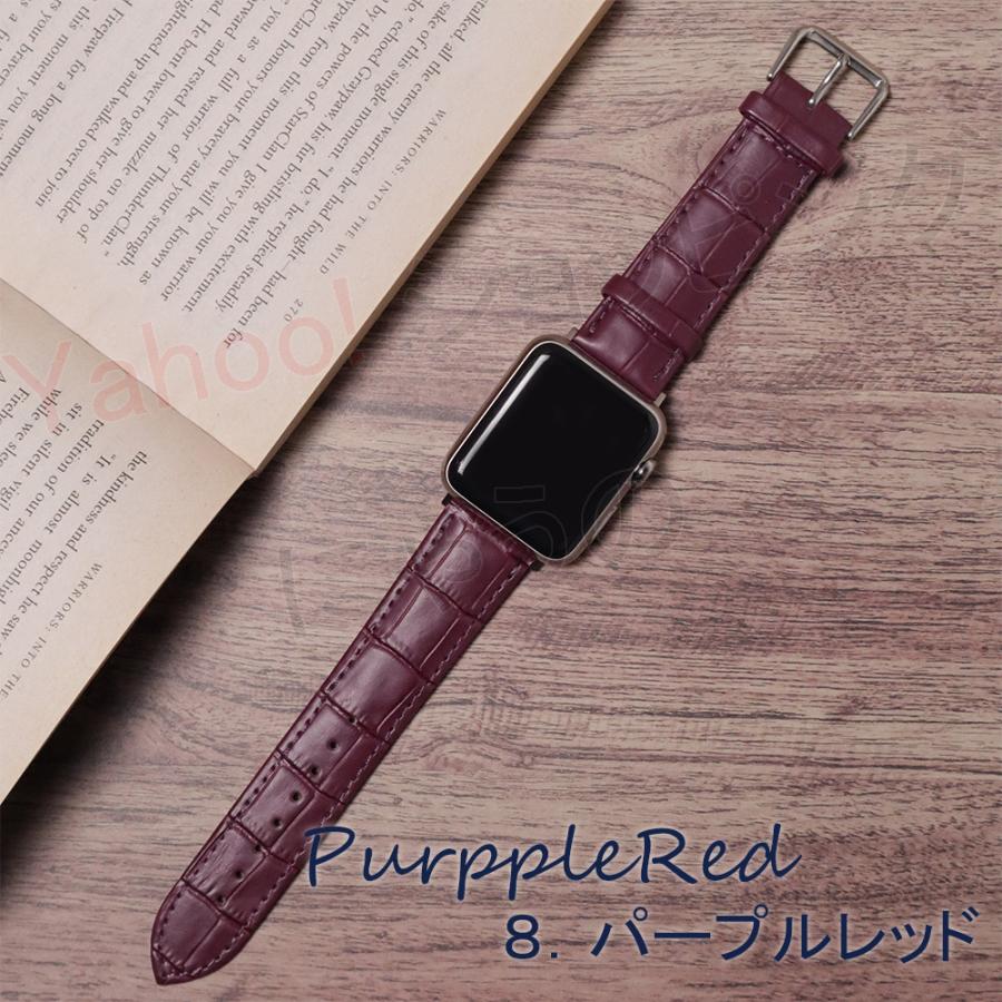 Apple Watch 42 本体 クロコ レザー ベルト ブラック