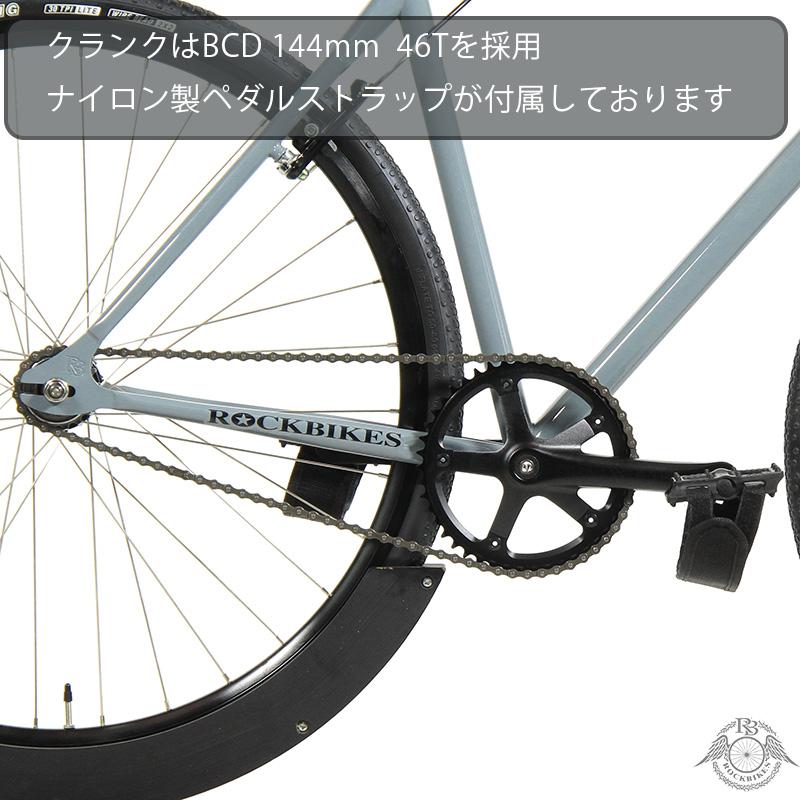 ピスト バイク クロモリ グレー シングルギア マルチパーパス 軽量 完成品 ROCKBIKES Rizer (ロックバイクス ライザー) 適応身長155cm以上｜nyc-sotre｜05