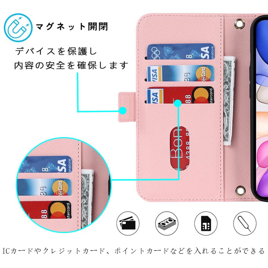 iPhone 16 17 ケース air iPhone16 Pro ケース手帳型 ミラー 肩掛け