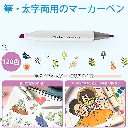 売筋のohuhu マーカーペン 筆先 1色 筆タイプ 筆先 ふでタイプ ブレンダーペン付き イラストマーカー 手帳 マーカーペン 筆 太字 鮮やか 手帳 イラスト 色塗り 塗る絵 K01yrmkw Nz Base 特価のおすすめ の