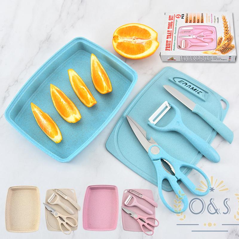 安い 激安 プチプラ 高品質 子供用キッチン用品 キッチン用品 5点セット台所育児 スターター 包丁 ピーラー キッチンばさみ 深皿 調理道具 耐熱性 お子さん 抗菌性 麦わら まな板 赤ちゃん