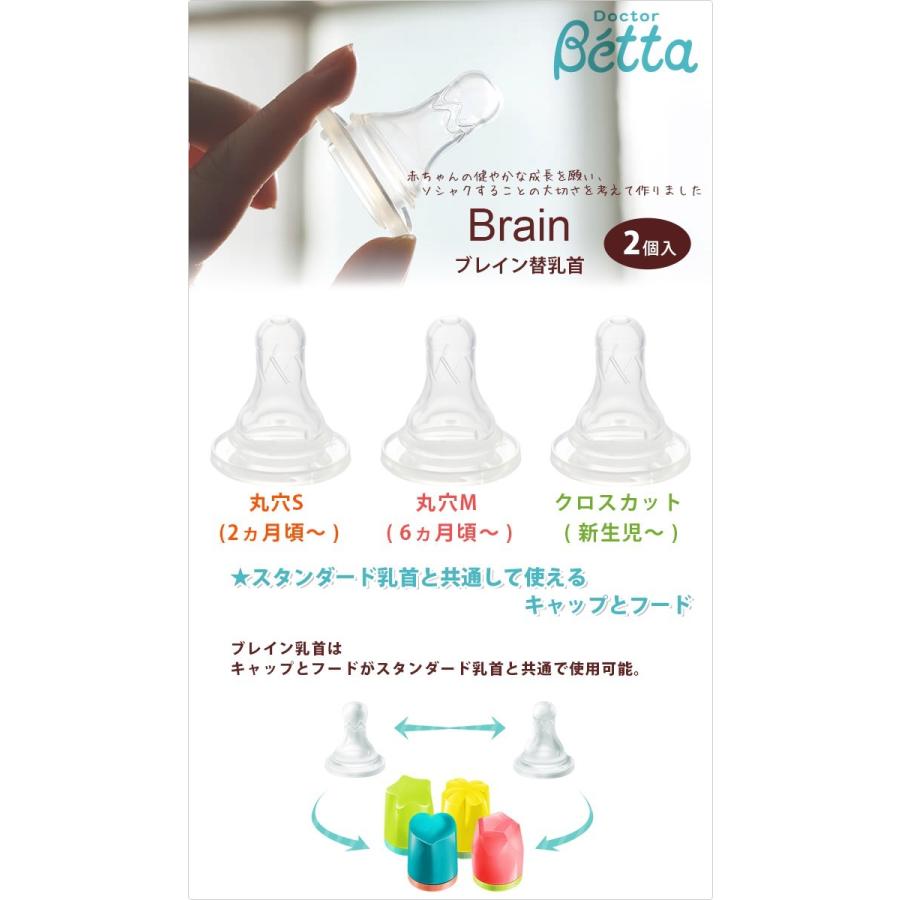 Betta ベッタ 哺乳瓶 betta 要 乳首 ブレイン 替乳首 2個セット 哺乳 