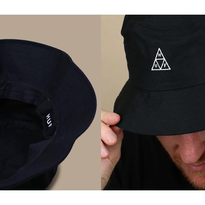 HUF ハフ 帽子 メンズ レディース 黒 バケットハット ハット HUF ハフ 帽子 メンズ レディース 黒 バケットハット ハット