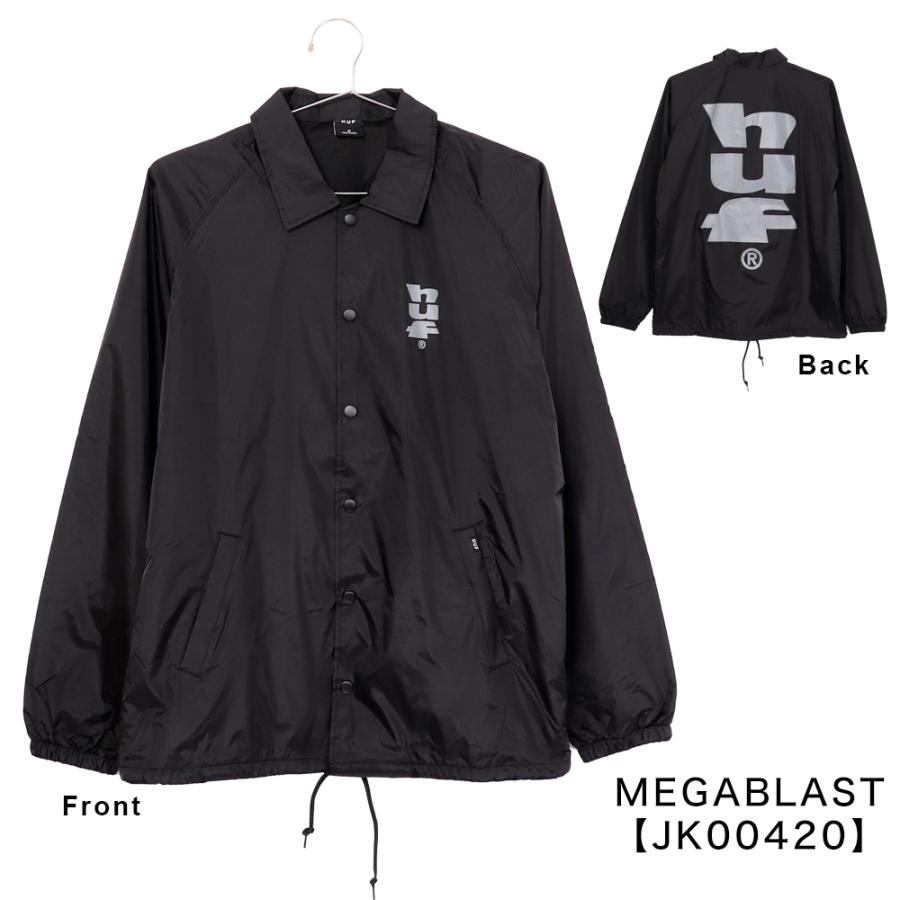 HUF（ハフ） コーチジャケット メンズ 黒 ブラック JK00390 JK00420
