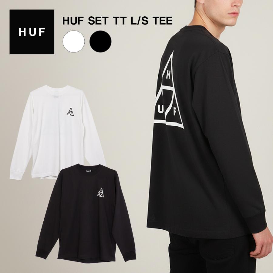 HUF（ハフ） ロンt ロングtシャツ メンズ ブランド TS01935 ブラック ホワイト黒 白 トリプルトライアングル ロゴ m l ...
