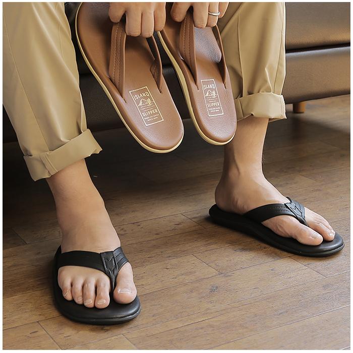 アイランドスリッパ サンダル ISLAND SLIPPER トングサンダル メンズ pt202 クラシックレザー ブラック pb202 レザー  2023 トレンド