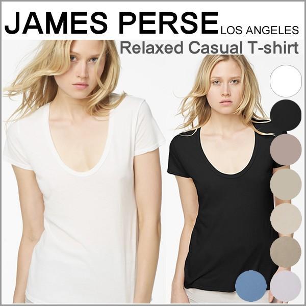 JAMES PERSE（ジェームスパース） tシャツ 半袖 レディース Uネック