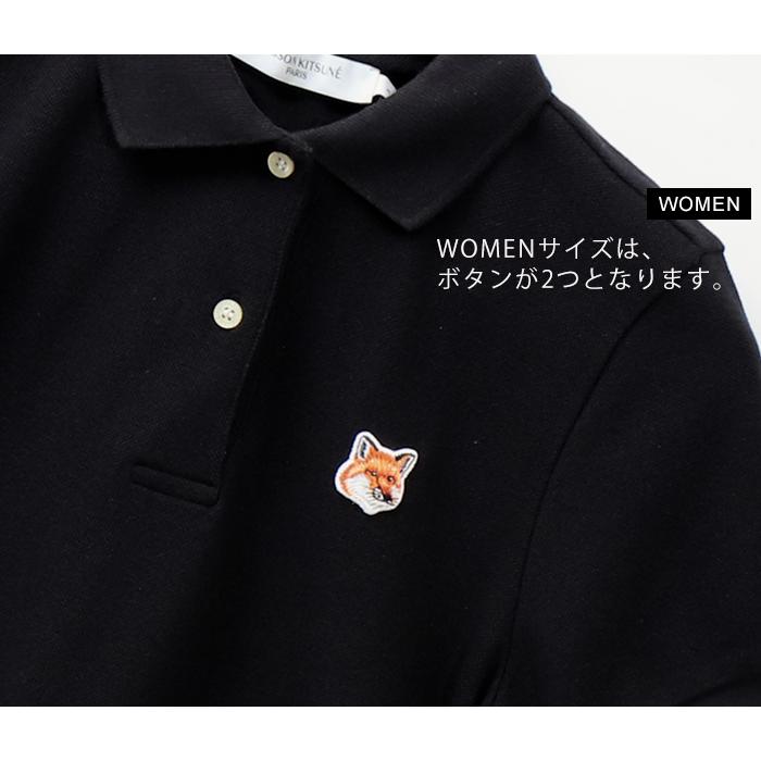 メゾンキツネ ポロシャツ 男女兼用 半袖 MAISON KITSUNE トリコロール ヘッド FOX ワンポイント ポロ コットン メンズ レディース ブランド｜o-kini｜09