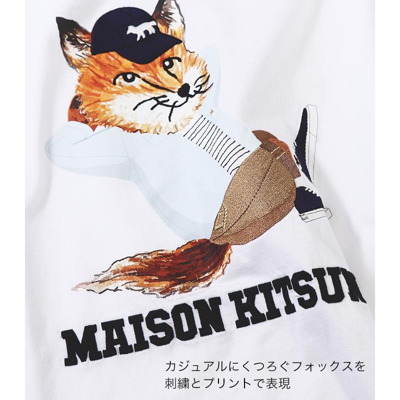 メゾンキツネ Tシャツ メンズ 半袖 MAISON KITSUNE プリント 刺繍 ラウンドネック 丸襟 FOX コットン｜o-kini｜09