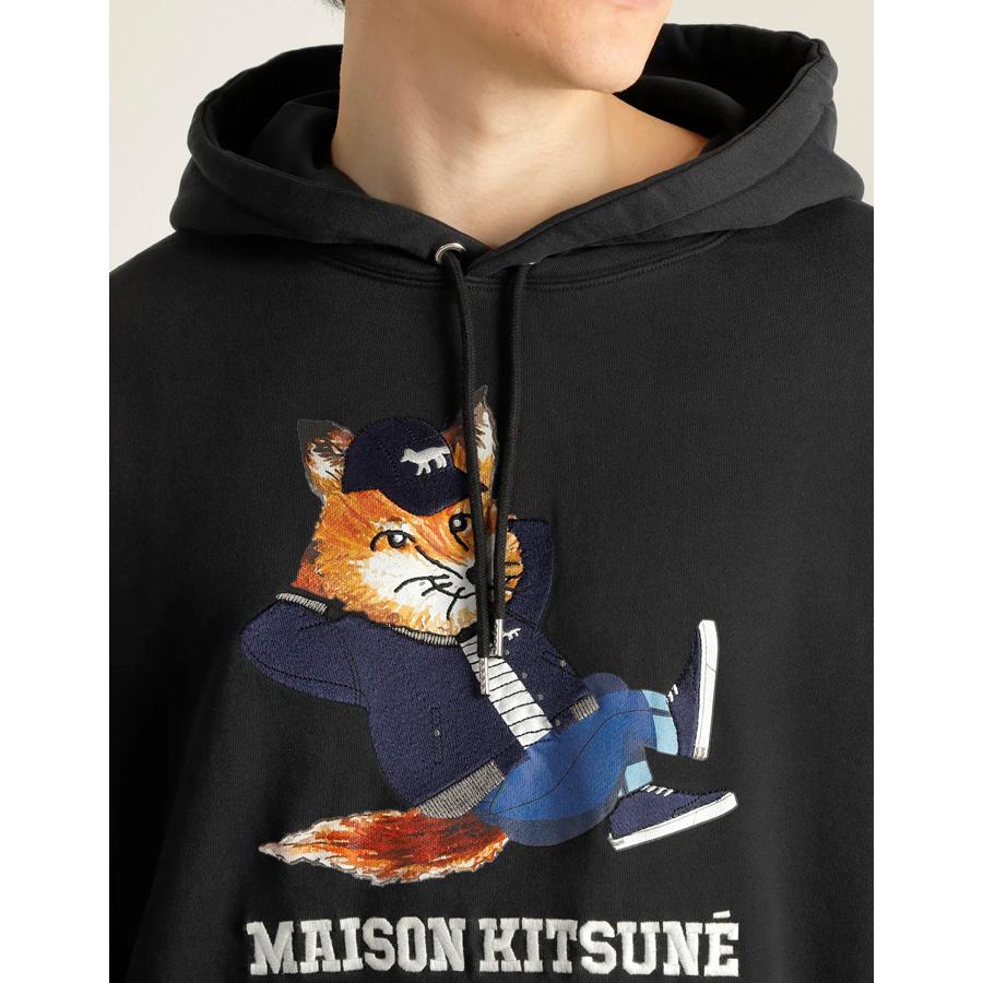 メゾンキツネ パーカー スウェット プルオーバー MAISON KITSUNE ヘッド FOX コットン メンズ 男女兼用 黒 ブラック｜o-kini｜06