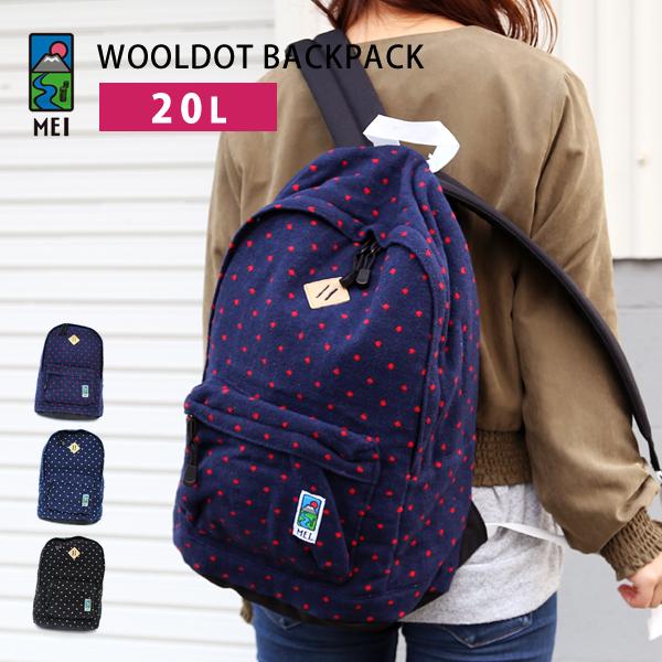 MEI（メイ） リュック エムイーアイ デイパック ドット柄 20L ウール