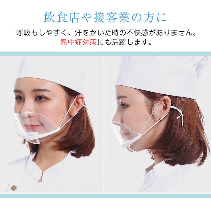 クリアマスク 透明マスク 衛生マスク 20枚セット 飲食 目立たない 業務