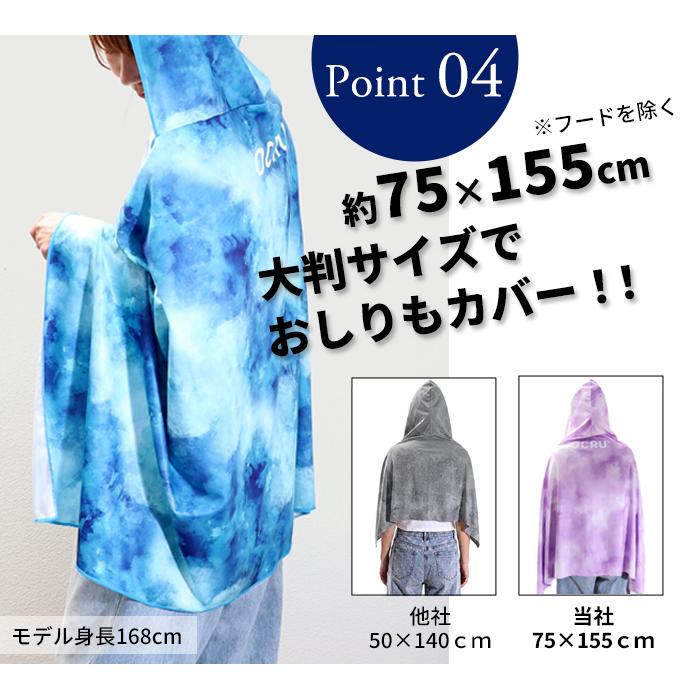 OCRU（オクル） 冷感ポンチョ UVカット 濡らして 振って ひんやり