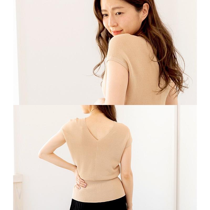 週末限定 2990円⇒2690円／ニット レディース Vネック 半袖 春 夏