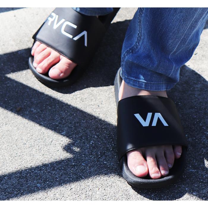 RVCA ルーカ サンダル メンズ スリッパ 黒 ブラック ロゴ カジュアル