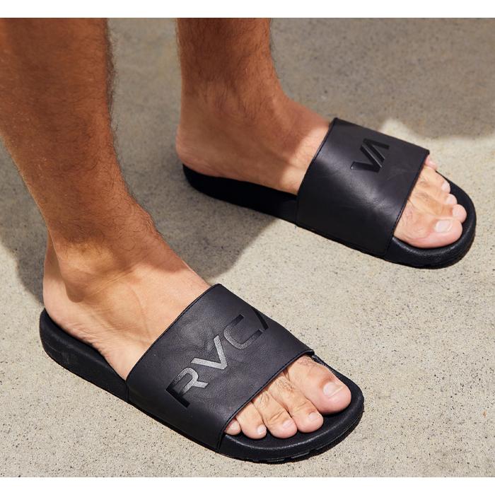 RVCA（ルーカ） サンダル メンズ スリッパ 黒 ブラック ロゴ