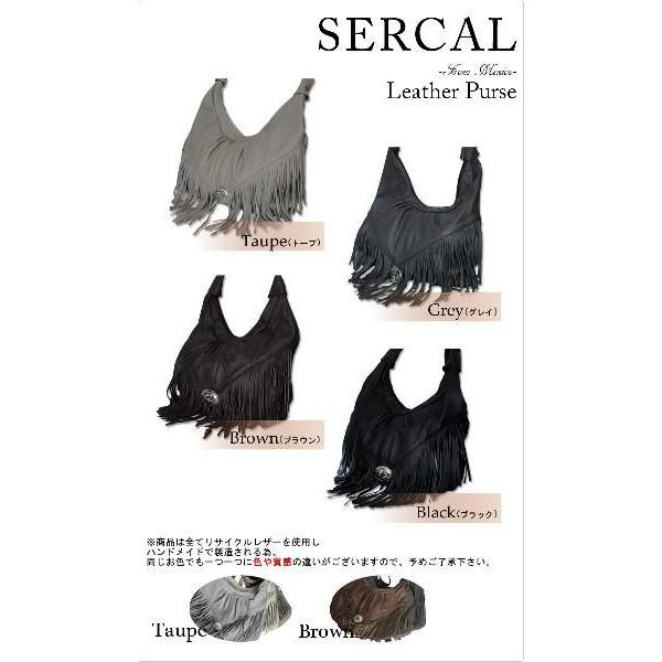 サーカル SERCAL レザー フリンジ バッグ 三日月型 フリンジバッグ