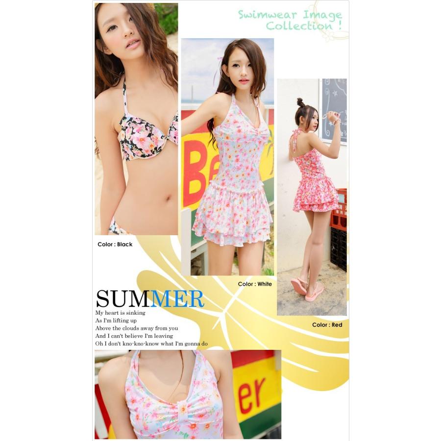 リゾートフラワーフレアビキニ 水着 ブラック zx-akf-sw1820_1.jpg