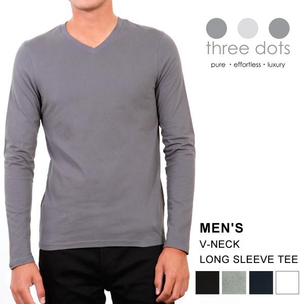 スリードッツ Three Dots メンズ Tシャツ 長袖 Vネック ブランド 定番 ベーシック おしゃれ シンプル スーツ インナー ブラック グレー 無地 Three10 Lansh ランシュ 通販 Yahoo ショッピング
