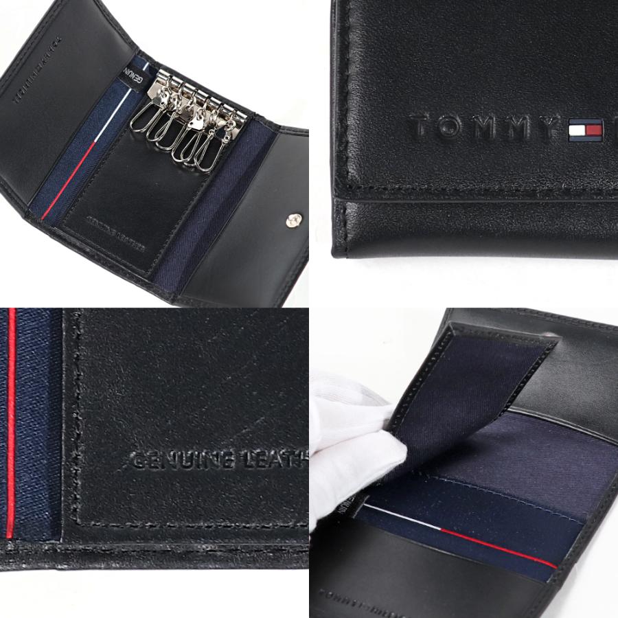 トミーヒルフィガー   キーケース レザー ブラック TOMMY HILFIGER（トミー・ヒルフィガー） レザー キーリング キー