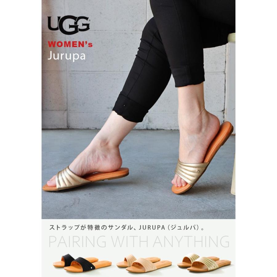 UGG ジュルパ レディース サンダル フラット アグ Jurupa 1109970 1111081 ブラック ゴールド｜o-kini｜11