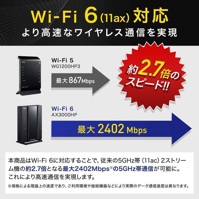 NEC 無線LAN WiFi ルーター Wi-Fi 6(11ax)/AX3000 Atermシリーズ 2ストリーム (5GHz帯 / 2.4 Wi Fi 11ax 無線LAN WiFi ルーター /AX3000 Atermシリーズ 2ストリーム 5GHz帯