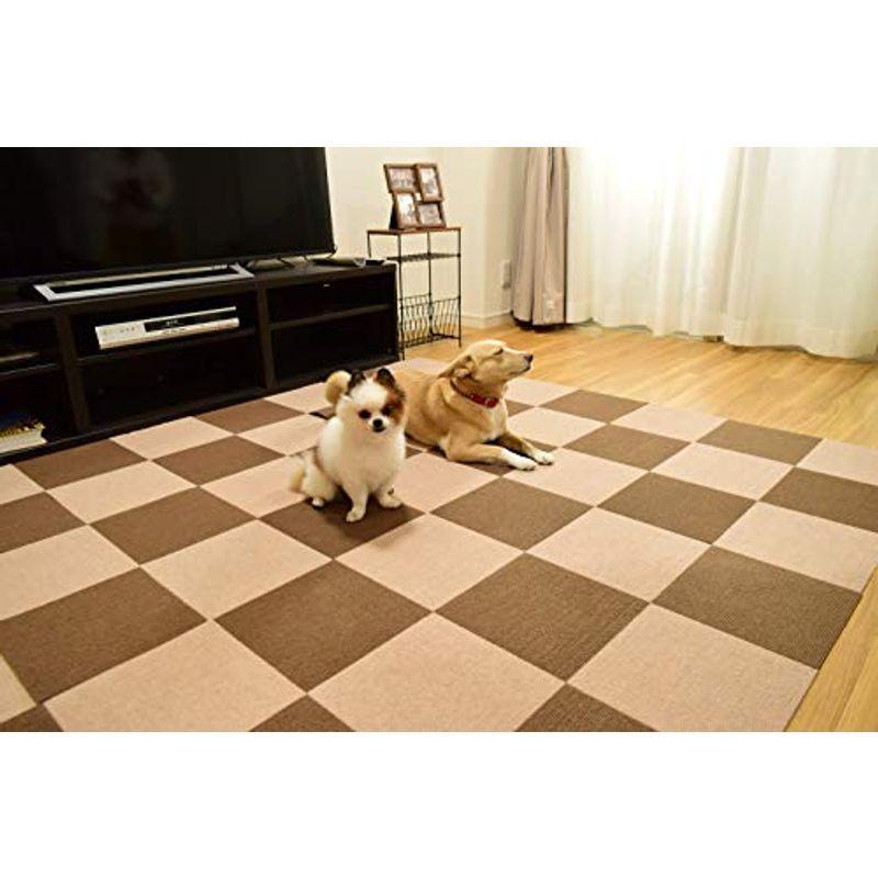 おくだけ撥水吸着タイルマット 25×25cm 100枚セット ブラウン