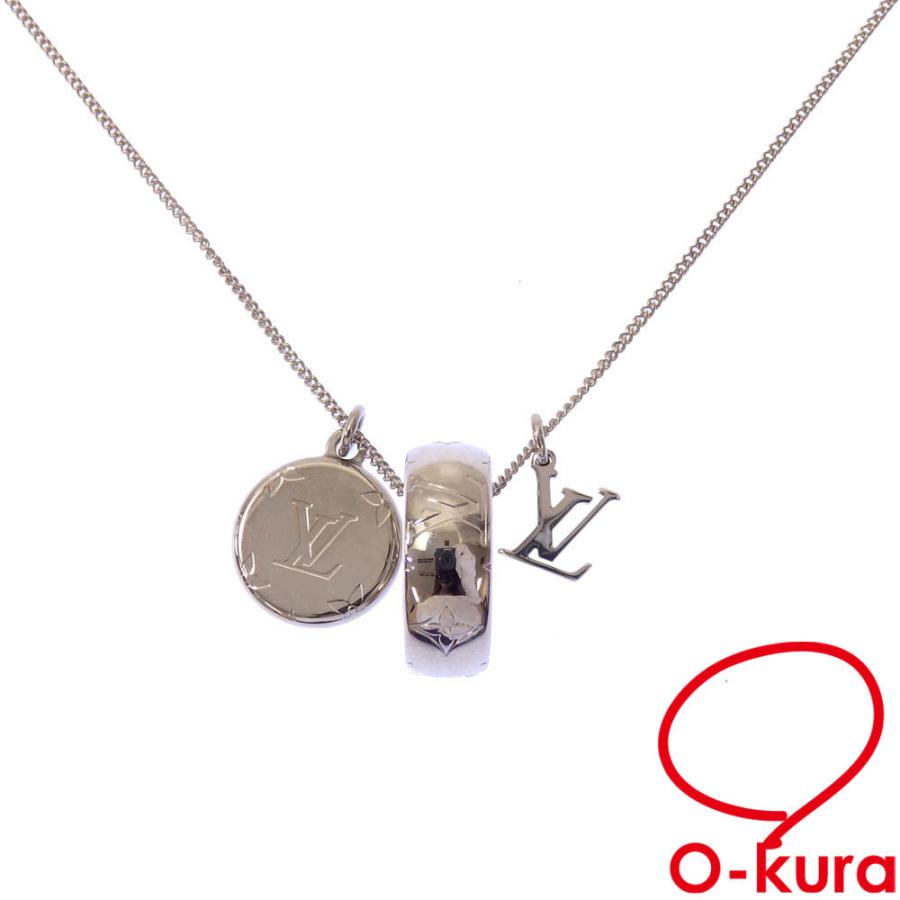 ルイ ヴィトン リング ネックレス モノグラム メンズ M62485 シルバー