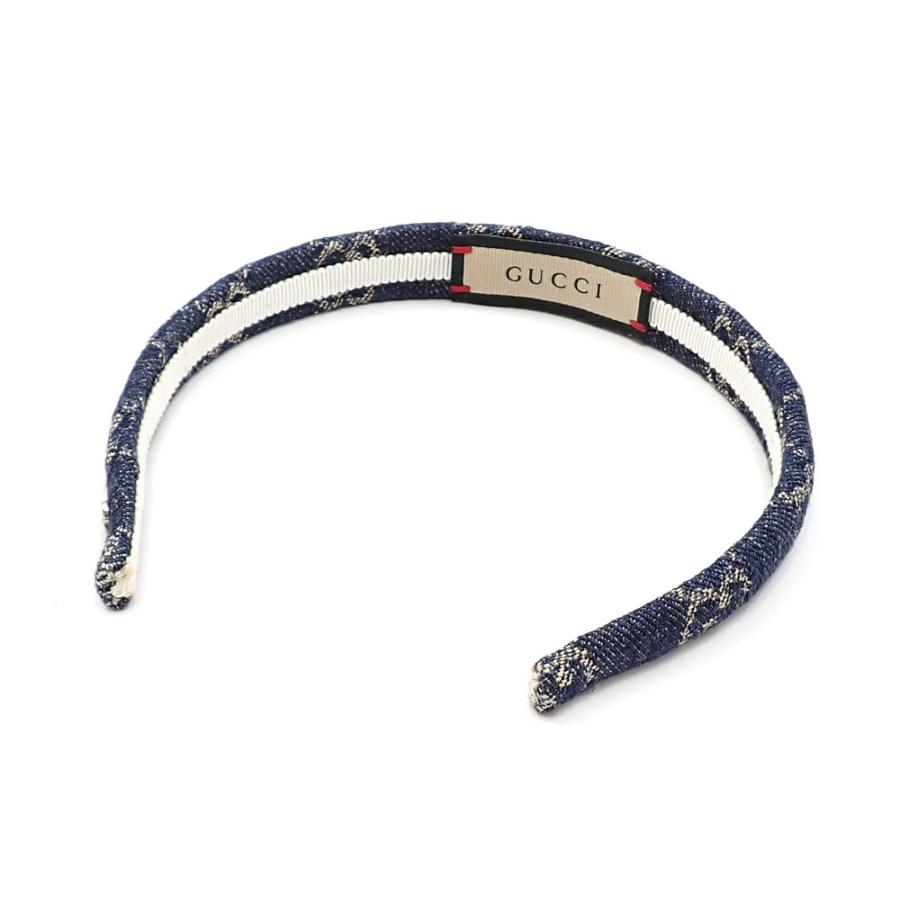 GUCCI デニムカチューシャ　ブルー GUCCI グッチ カチューシャ ヘアバンド GGロゴ ウォッシュド デニム