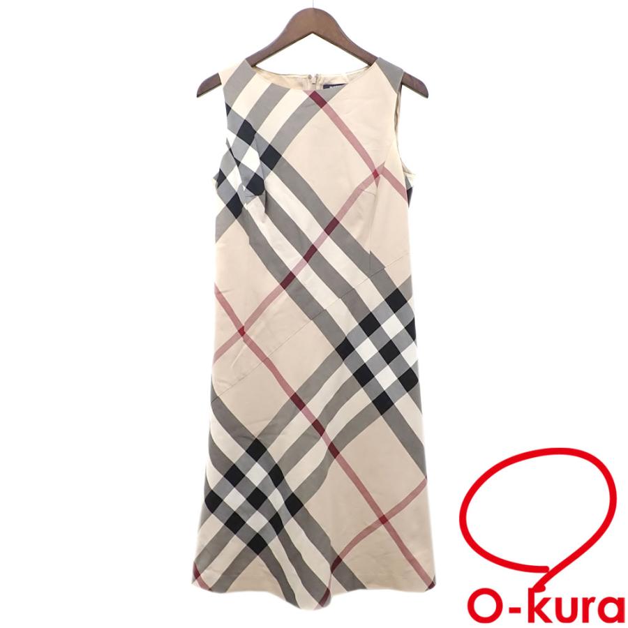 BURBERRY 40 ノースリーブシャツワンピース ベージュ